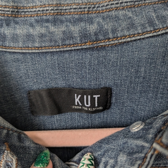 Kut From The Kloth Amelia Denim Jacket Size Medium - Picture 3 of 8